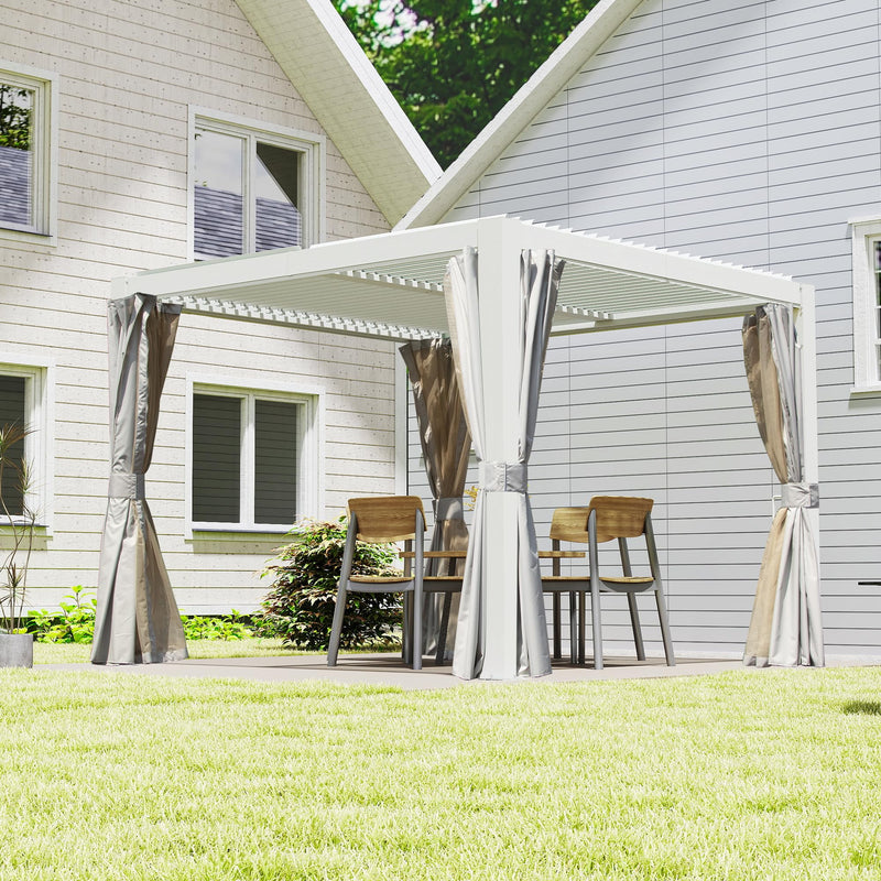10x10 FT Outdoor Louvered Pergola with Adjustable Louvers, photo 3 of 10