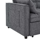 Sienna - Tufted Convertible Sleeper Sofa With Chaise - Gray by HouseOfZazla