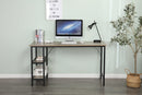 55-inch oversized light gray wood grain, best-selling home office computer desk, study writing desk with two-layer bookshelf