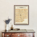 Vintage Map of Bartholomew County, Indiana 1876