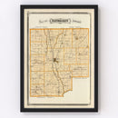 Vintage Map of Bartholomew County, Indiana 1876