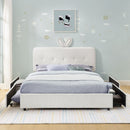 Upholstered Bed With Oversized Rabbit Ear Headboard, LED Lights & 4 Storage Drawers by HouseOfZazla