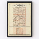 Vintage Map of Brown County, Indiana 1876