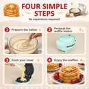 4" Kids Mini Waffle Maker - Waffle Iron with 6PCS Removable Plates