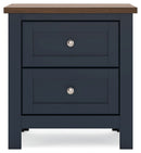 Landocken - Two Drawer Night Stand - Brown / Blue