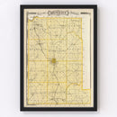 Vintage Map of Monroe County, Indiana 1876
