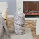 Simple Marble Textured Cylindrical Coffee Table Material - Gray by HouseOfZazla