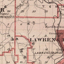 Vintage Map of Dearborn County, Indiana 1876