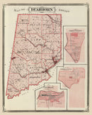 Vintage Map of Dearborn County, Indiana 1876
