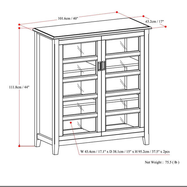 Burlington - Medium Storage Cabinet - Mahogany Brown, photo 2 of 7