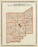 Vintage Map of Jennings County, Indiana 1876
