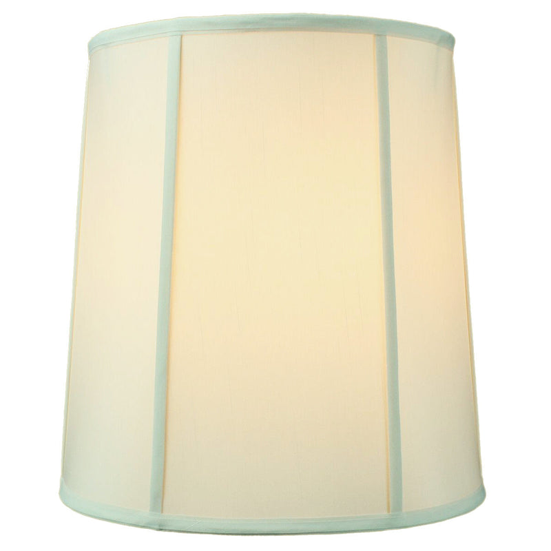 14"W x 15"H Drum Lampshade with Piping Eggshell