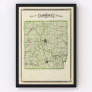 Vintage Map of Lawrence County, Indiana 1876