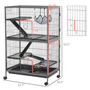 50" H 5-Tier Small Animal Cage, Ferret Cage, Large Chinchilla Cage with Hammock Accessory Heavy-Duty Steel Wire, Small Animal Habitat with 4 Doors, Removable Tray, Silver