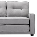59.4" Loveseat Sofa with Pull-Out Bed Modern Upholstered Couch with Side Pocket for Living Room Office, Grey