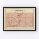 Vintage Map of Greene County, Indiana 1876
