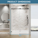 Frameless Single Sliding Soft Close Shower Door, 5 / 16" Clear Nano Coated Tempered Glass And 304 Stainless Steel Handle - Matte Black by HouseOfZazla