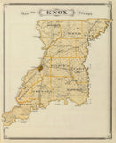 Vintage Map of Knox County, Indiana 1876