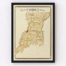 Vintage Map of Knox County, Indiana 1876