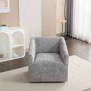 Nice Modern Upholstered Barrel Armchair, 360° Swivel