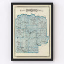 Vintage Map of Washington County, Indiana 1876