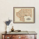 Vintage Map of Jefferson County, Indiana 1876