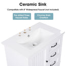 30" Bathroom Vanity With Sink, 3 Drawers, Adjustable Feet