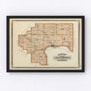 Vintage Map of Jefferson County, Indiana 1876