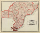 Vintage Map of Clark County, Indiana 1876