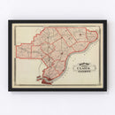 Vintage Map of Clark County, Indiana 1876