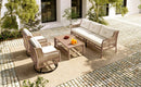4 Pieces Patio Furniture Set with Swivel Chairs