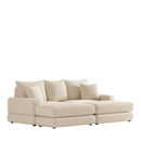 86.6Inch Corduroy 3-seater sofa With 3 back pillows, 2 toss pillows and two ottoman, Comfy Sofa- Deep Seat Couch for Living Room