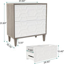 2 Drawer Lateral File Cabinet, Fits A4 / Letter / Legal - Gray / White by HouseOfZazla