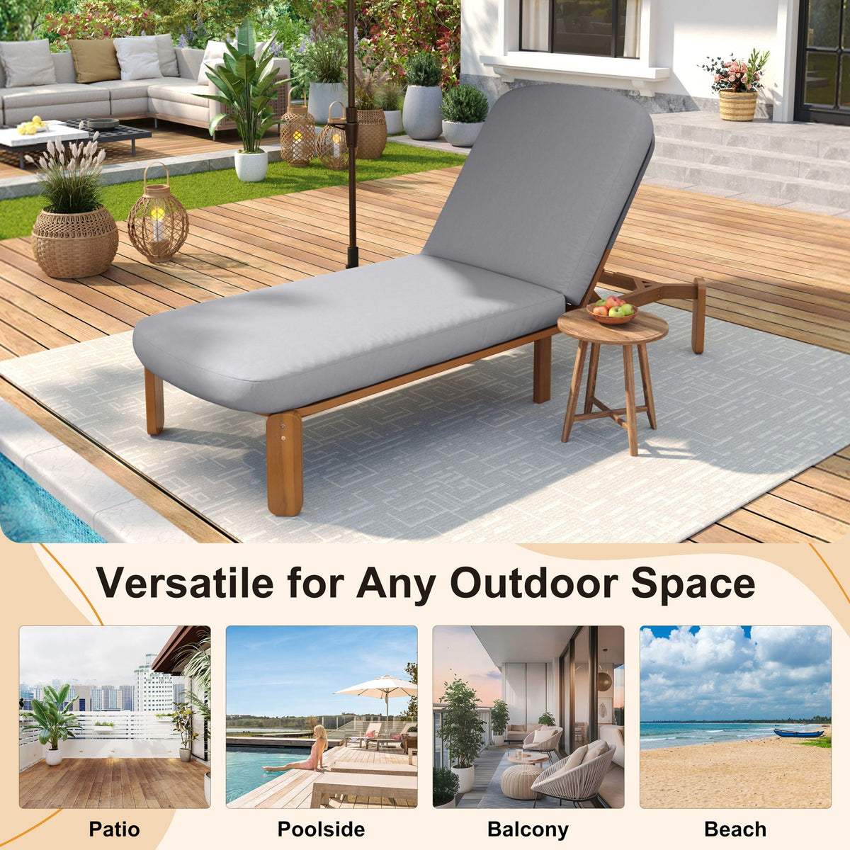 Outdoor Chaise Lounge With Adjustable Backrest, photo 15 of 40