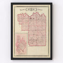 Vintage Map of Pike County, Indiana 1876
