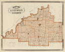 Vintage Map of Gibson County, Indiana 1876