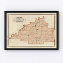 Vintage Map of Gibson County, Indiana 1876
