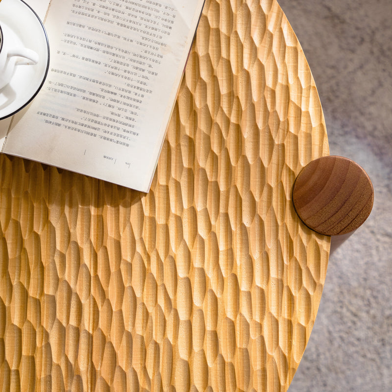 Round Coffee Table with Solid Wood for Living Room, photo 3 of 7