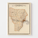 Vintage Map of Floyd County, Indiana 1876