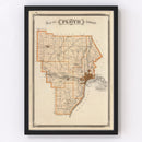 Vintage Map of Floyd County, Indiana 1876