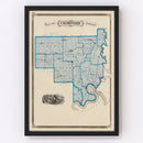 Vintage Map of Crawford County, Indiana 1876