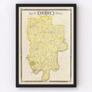 Vintage Map of Perry County, Indiana 1876