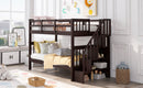 Stairway Bunk Bed With Storage And Guard Rail For Bedroom by HouseOfZazla