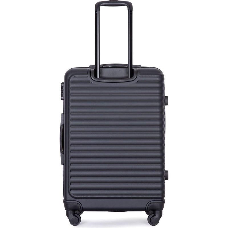 3 Piece Luggage Sets ABS Lightweight Suitcase with Two Hooks, Spinner Wheels, TSA Lock, (20/24/28) Black