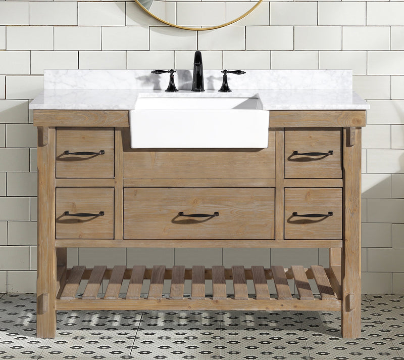 Marina 48" Bathroom Vanity Weathered Fir Finish