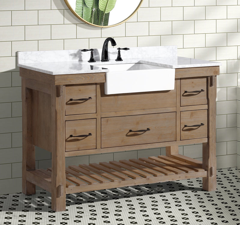 Marina 48" Bathroom Vanity Weathered Fir Finish