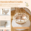48.5 Inch Solid Wood Cat Tree with Hanging Cradle and Jute Scratching Post-White by LJGDeals