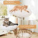 48.5 Inch Solid Wood Cat Tree with Hanging Cradle and Jute Scratching Post-White by LJGDeals