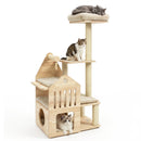 Multi-Level Solid Wood Cat Tree 48.5" with Condo & Scratchers