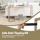 48 Inch 2-Tier Console Table with Tempered Glass Tabletop for Hallway-Golden by LJGDeals